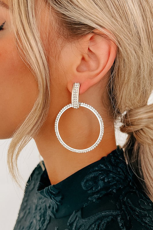 Glitter Hoop Earrings in Sterling Silver