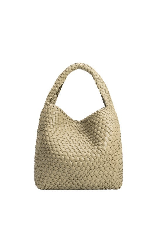 Melie Bianco Kenya Recycled Vegan Shoulder Bag - Taupe