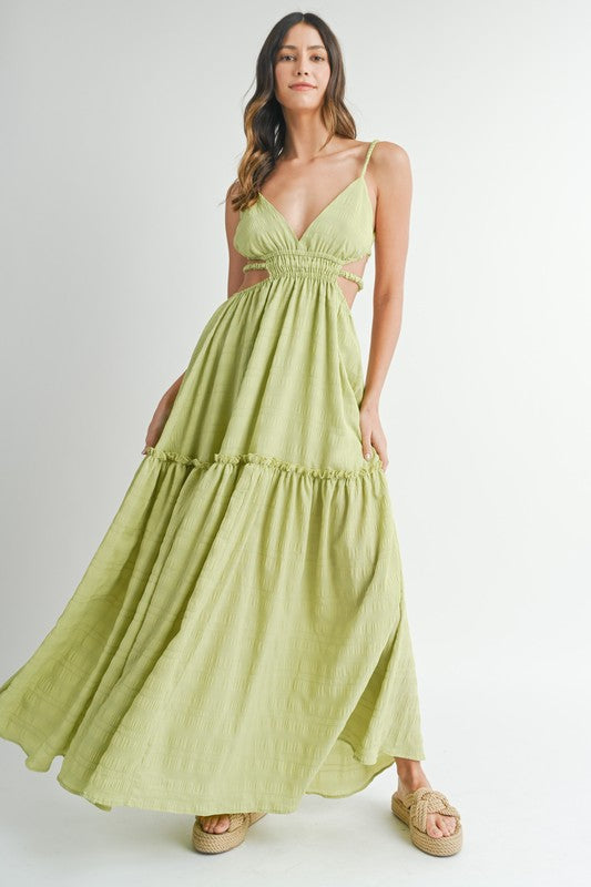 Summer Solstice Tiered Maxi Dress Final Sale / Light Green / M Summer Solstice Tiered Maxi Dress – Lithologie Co.