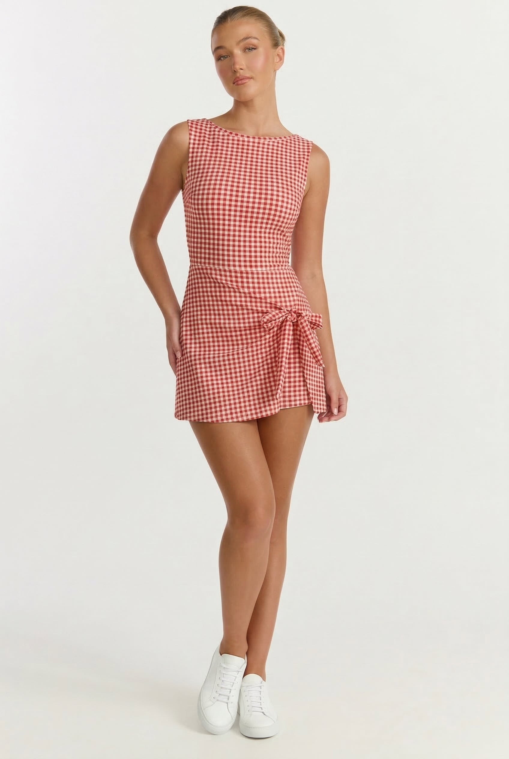 fitted lace wedding dress Gingham Glow Mini Dress