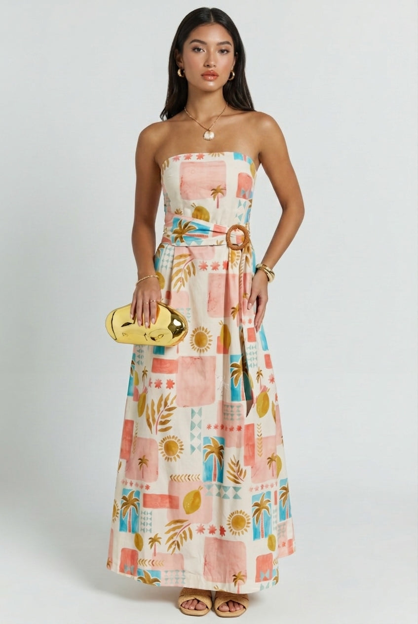 mosaic maxi dress Poolside Make a colorful entrance DROP_APR25-RESTOCK SIZE:18 Dressystars Champagne Homecoming Dress