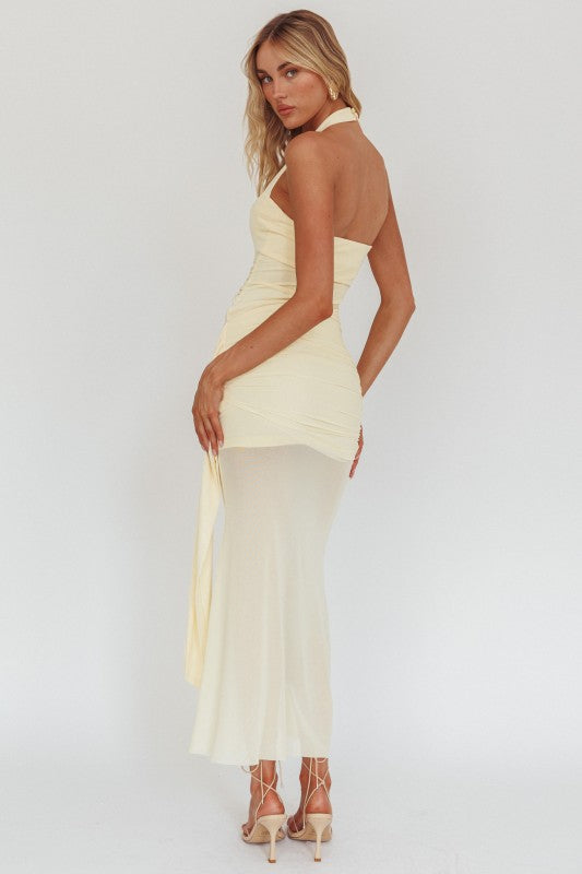 Sheer Intentions Halter Maxi Dress