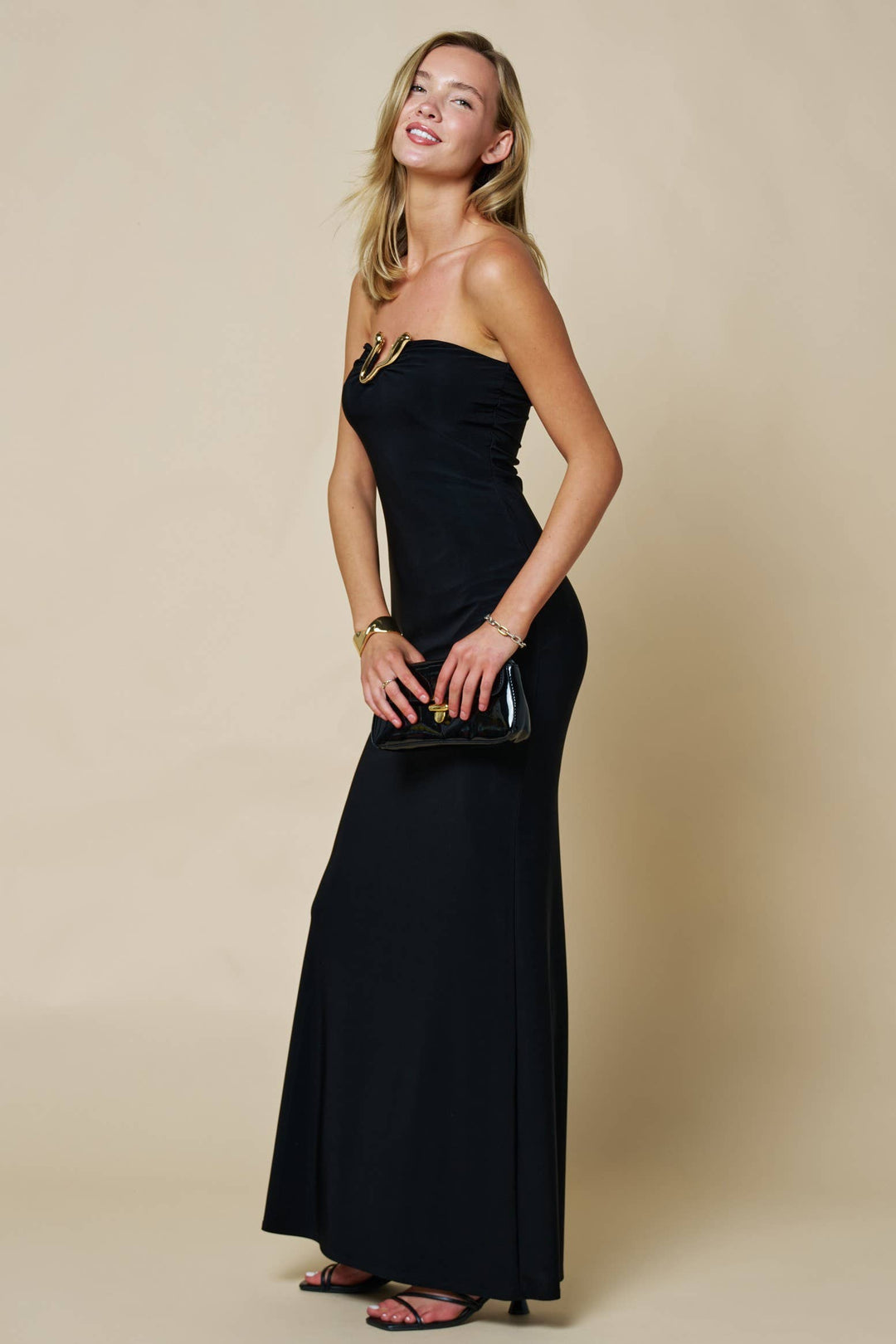 Stay Late Strapless Maxi Dress