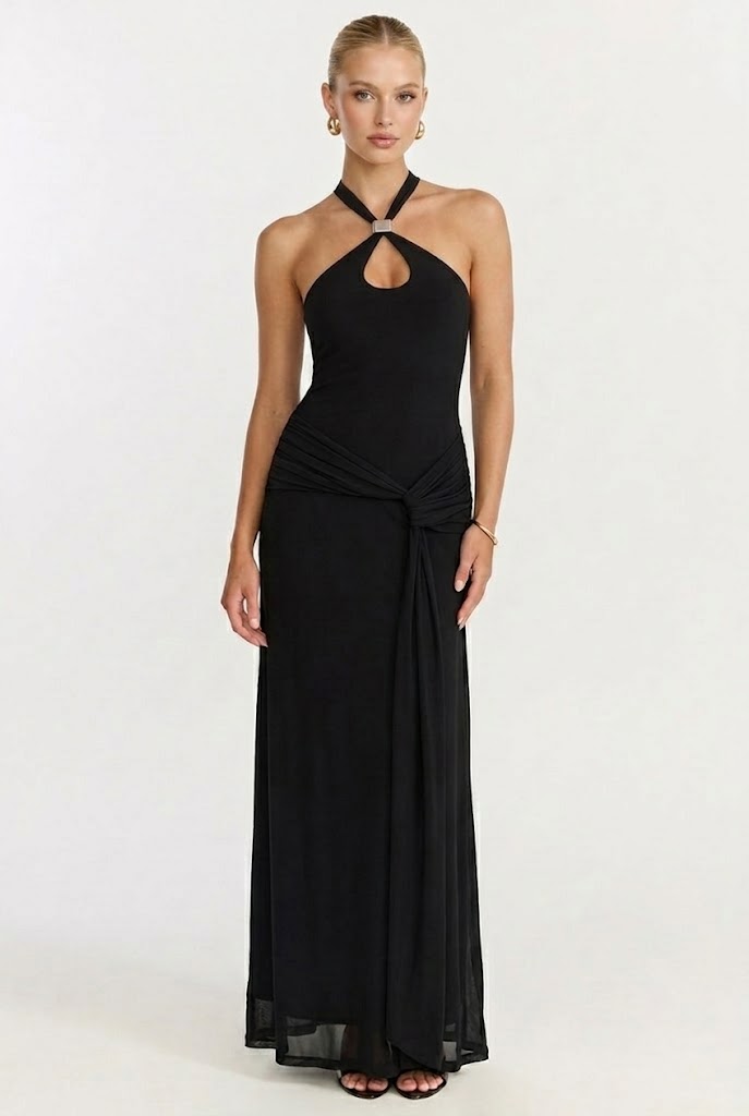 Hotel Bar Halter Maxi Dress