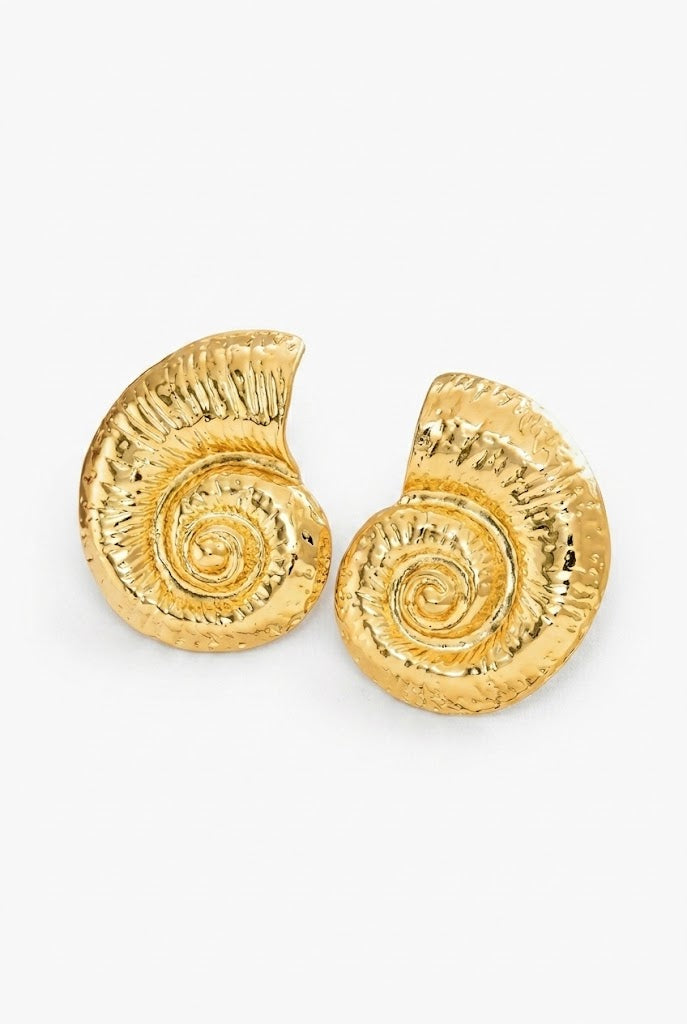 Golden Tide Spiral Earrings