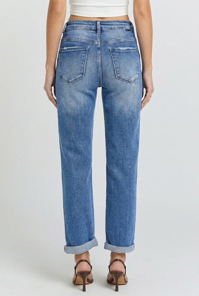 Kyra High Rise Roll Up Jeans