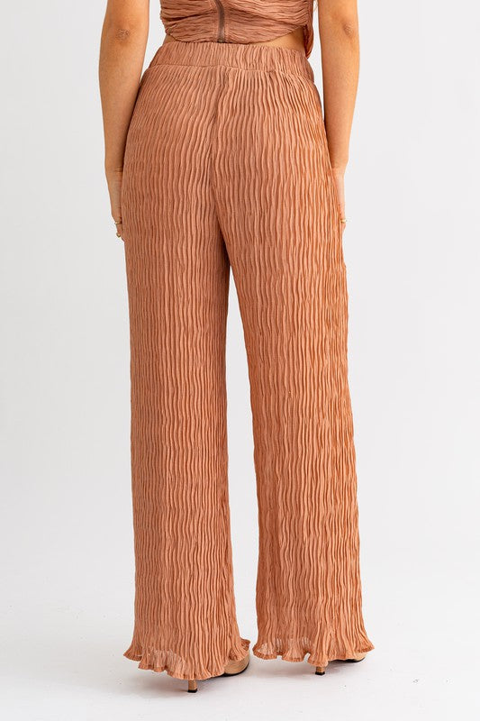 Athena Textured Wide Leg Pants - Final Sale
