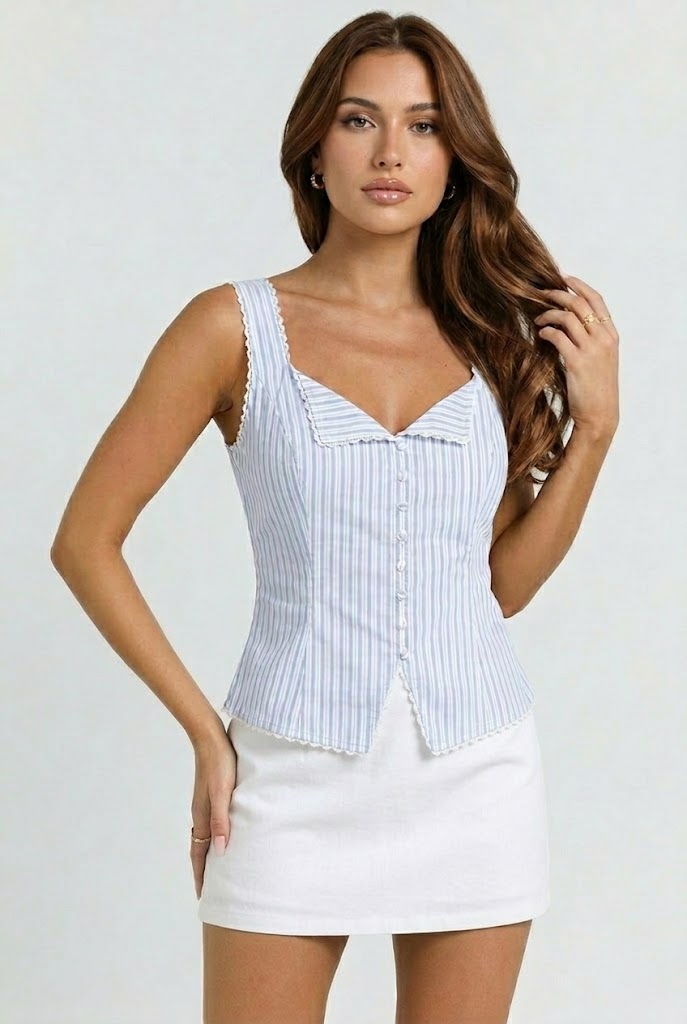 Capri Pinstripe Top