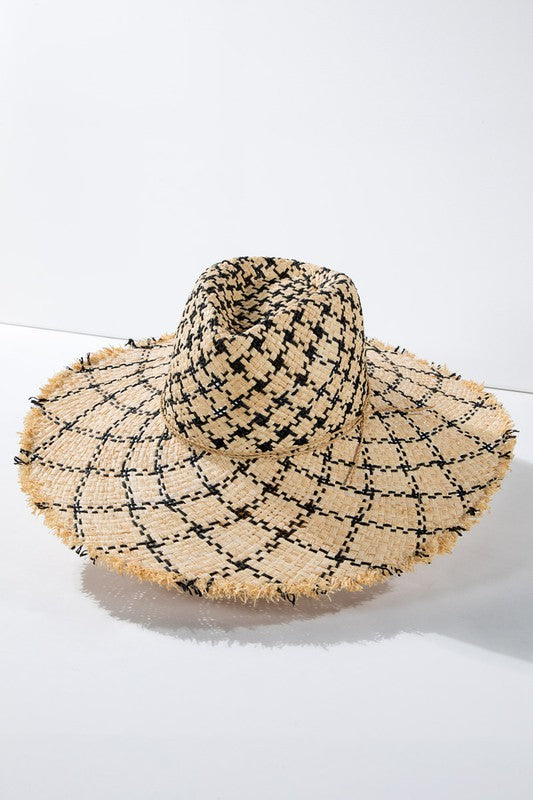 Farmer's Market Woven Raffia Sun Hat - Black