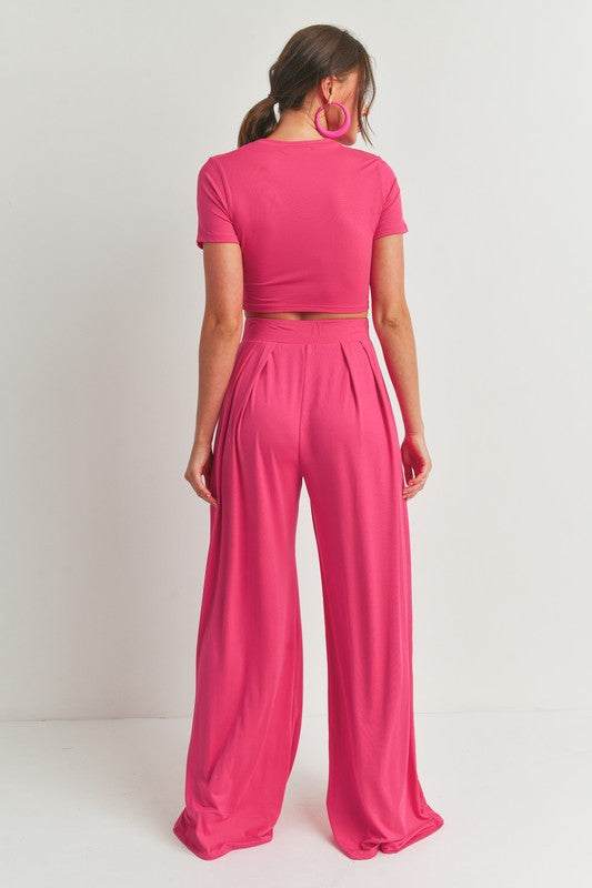 Double Dare Top & Wide Leg Palazzo Pant Set