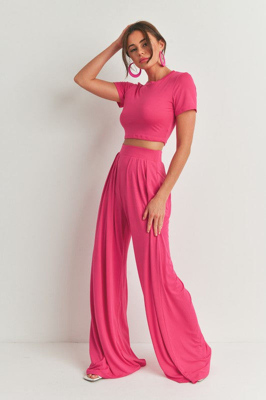 Double Dare Top & Wide Leg Palazzo Pant Set