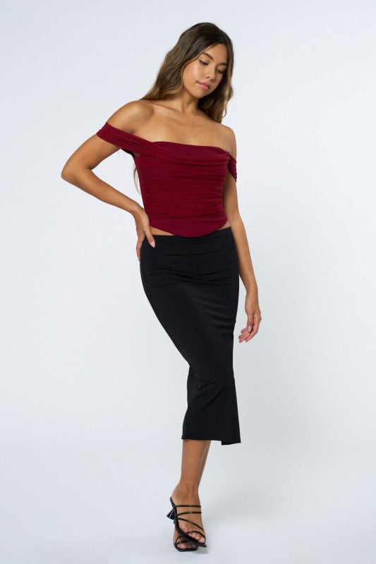 Second Glance Off Shoulder Corset Top