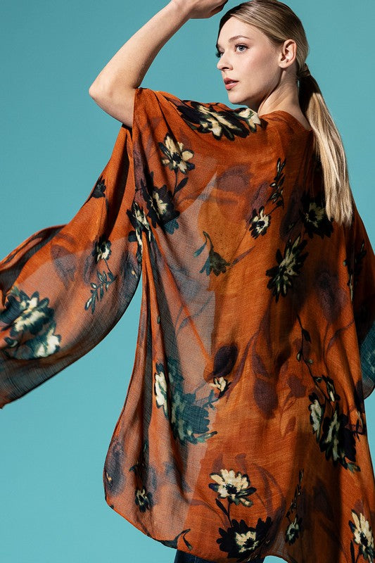 Desert Flower Open Front Kimono