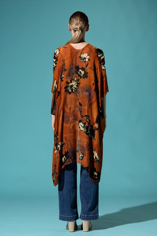 Desert Flower Open Front Kimono