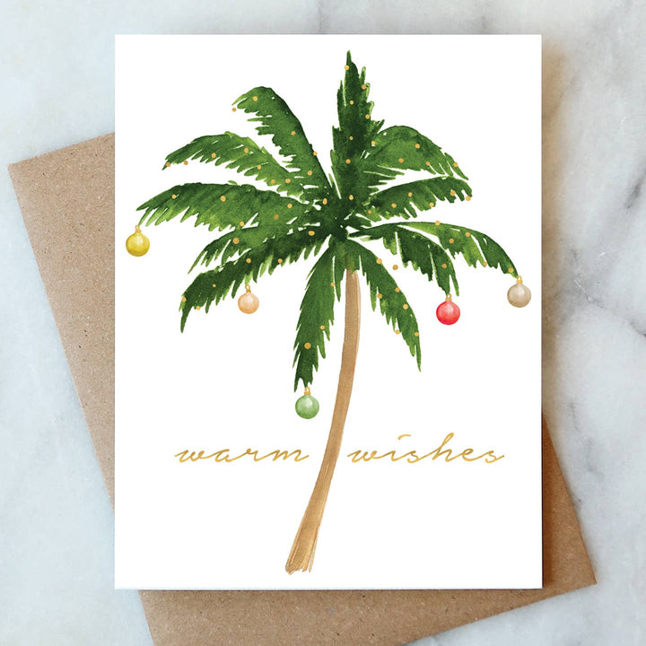 Warm Wishes Palm Tree Greetings Card