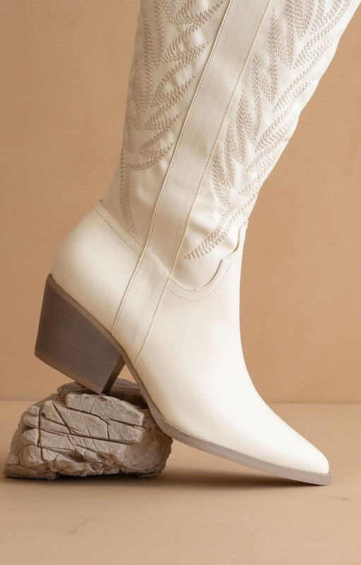 Samara Western White Cowboy Boots