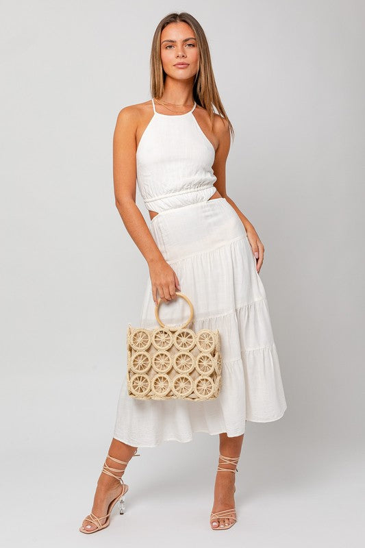 Lunch Date Tiered Cotton Midi Dress