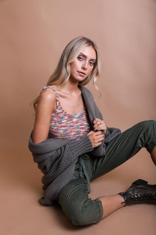 Whimsical Boucle Cozy Lounge Crop Top - Final Sale