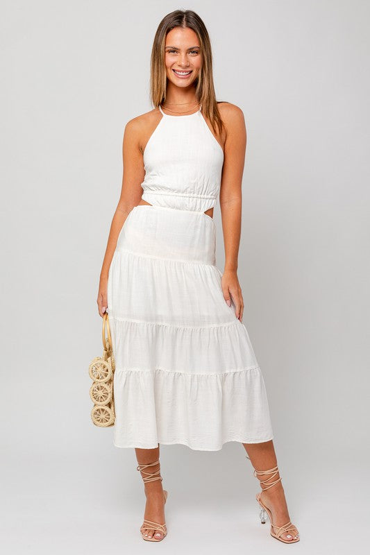 Lunch Date Tiered Cotton Midi Dress