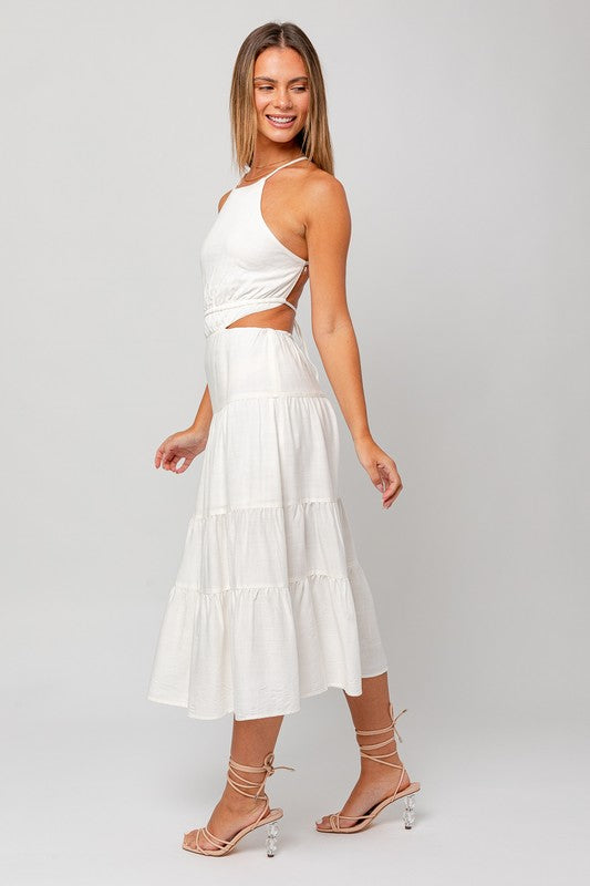 Lunch Date Tiered Cotton Midi Dress