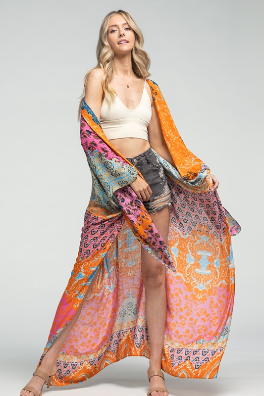 Antonella Printed Duster Kimono