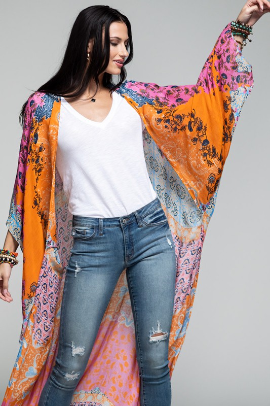 Antonella Printed Duster Kimono