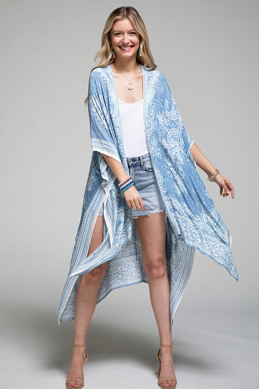 Inaya Printed Open Front Kimono