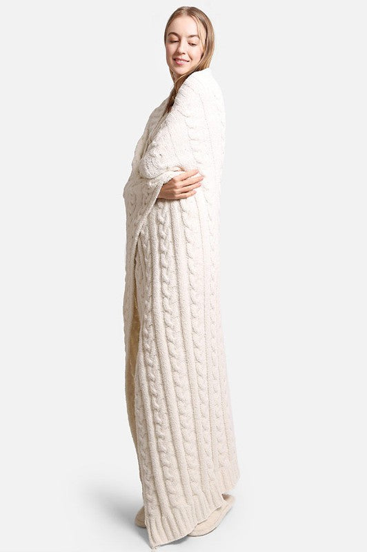 Cozy Haven Braided Cable Knit Blanket