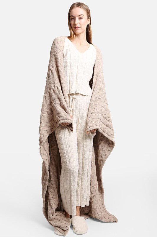 Cozy Haven Braided Cable Knit Blanket