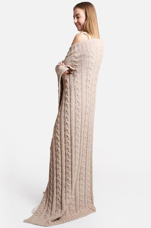 Cozy Haven Braided Cable Knit Blanket