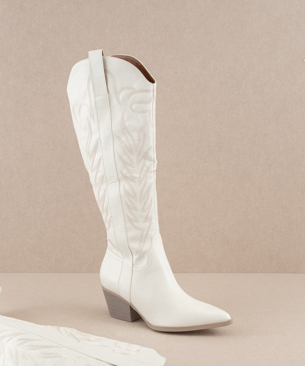 Samara Western Cowboy Boots - White