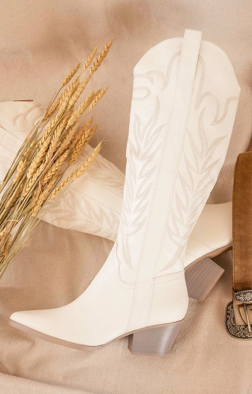 Samara Western White Cowboy Boots