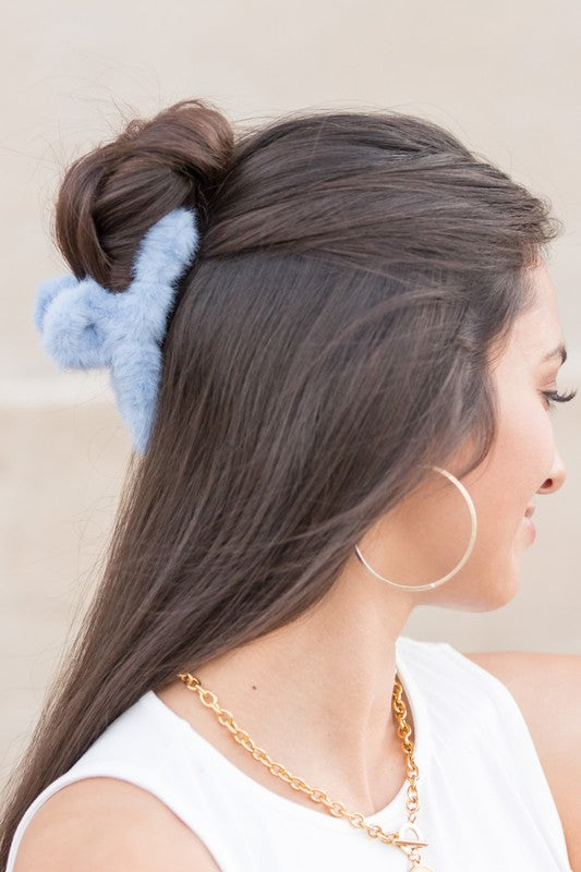 Fuzzy Hair Claw Clip