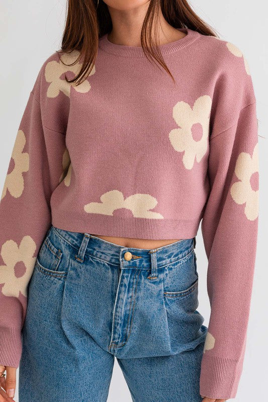Cute As A Daisy Cropped Sweater