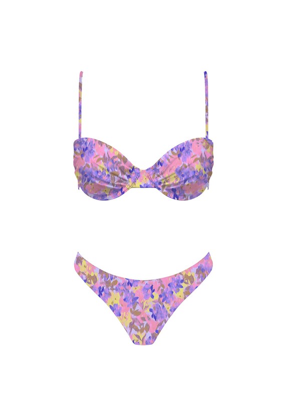 Purple Floral Two Piece Bikini