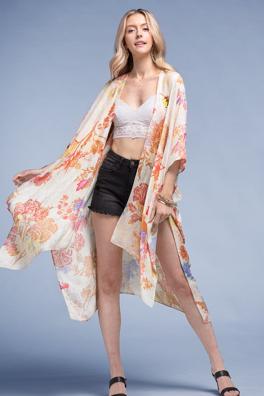 Syracuse Floral Open Front Kimono