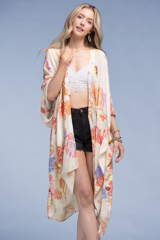 Syracuse Floral Open Front Kimono