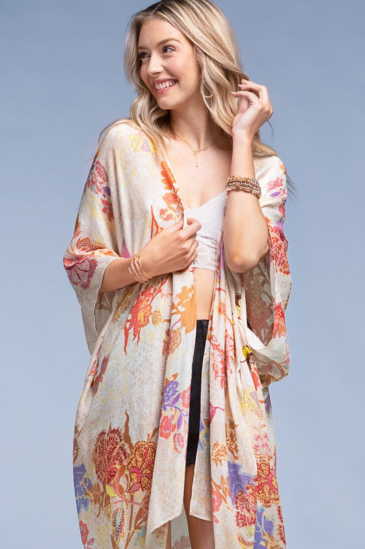 Syracuse Floral Open Front Kimono