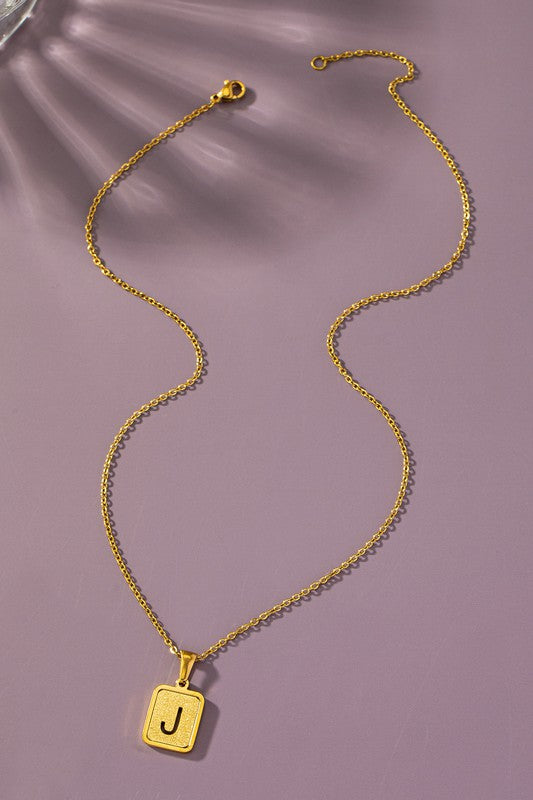 Brass Diamond Dust Initial Necklace