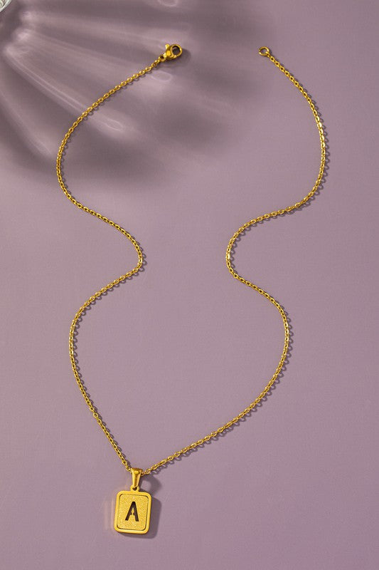 Brass Diamond Dust Initial Necklace