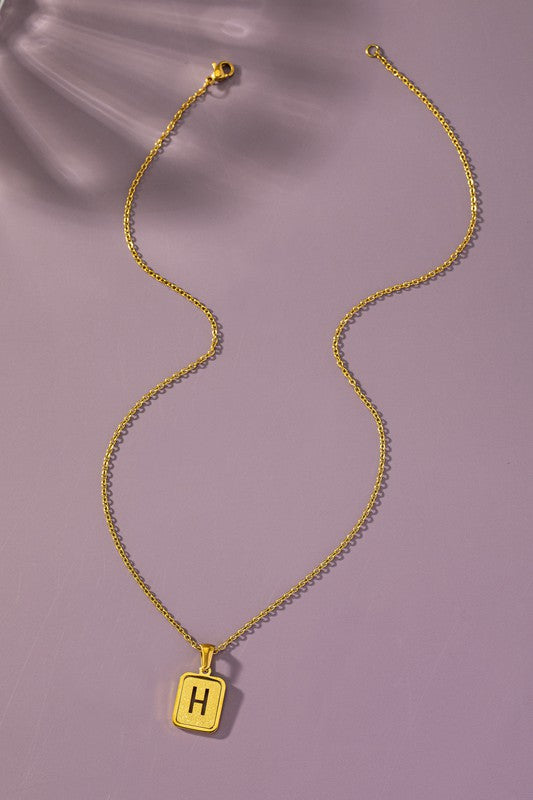 Brass Diamond Dust Initial Necklace