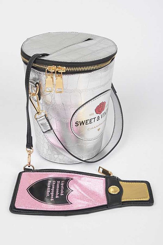 Iconic Champagne Bottle Cooler Crossbody Bag