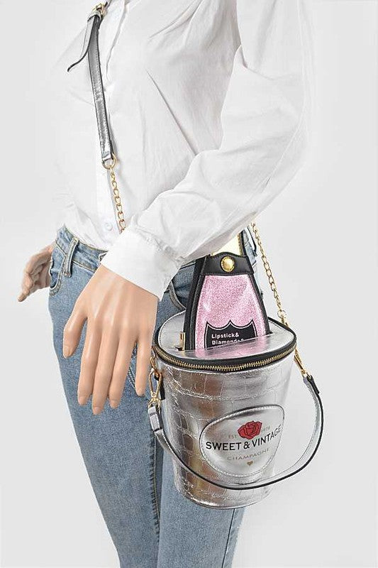 Iconic Champagne Bottle Cooler Crossbody Bag