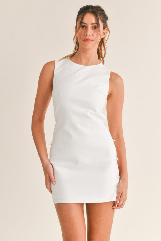Love The Feeling Side Cut Out Mini Dress - White