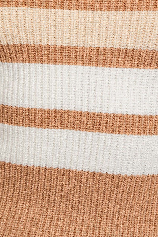 Biscotti Babe Long Sleeve Stripe Knit Mini Dress - Final Sale