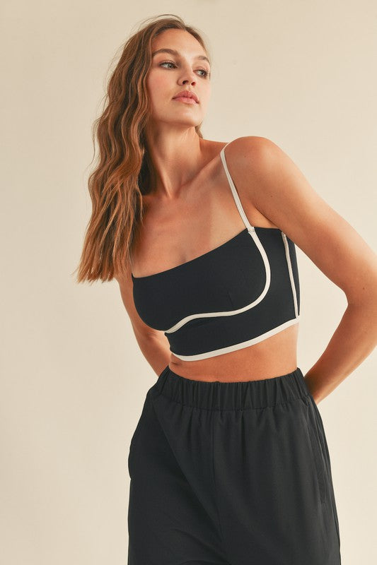 Sculpting Piping Bra Tank Top