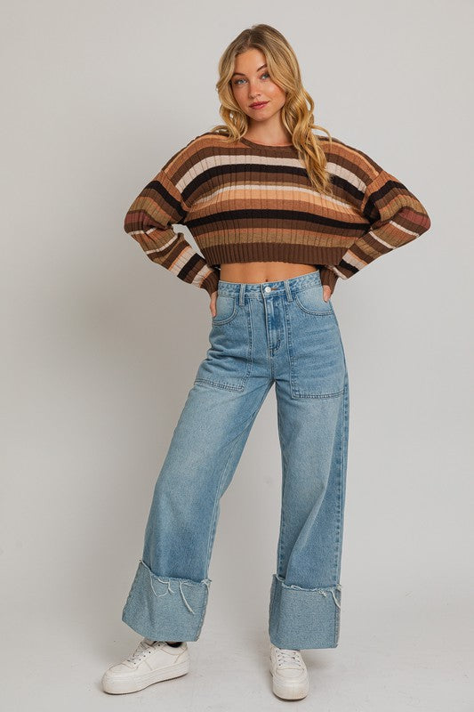 Metropolitan Striped Ribbed Sweater