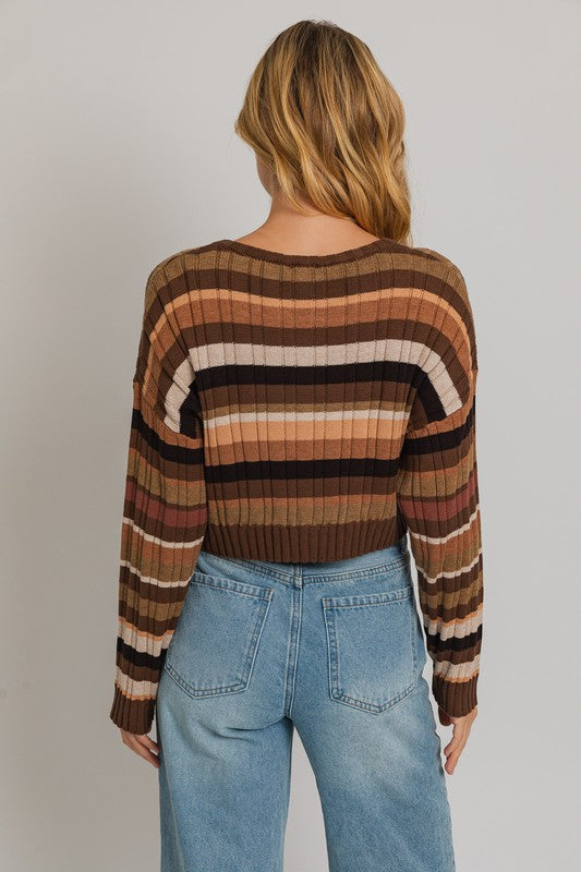 Metropolitan Striped Ribbed Sweater