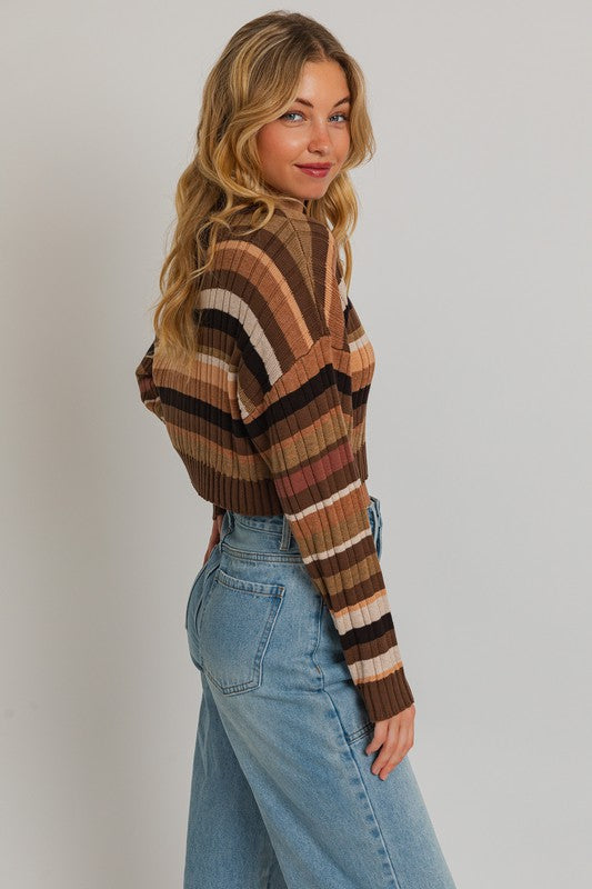 Metropolitan Striped Ribbed Sweater