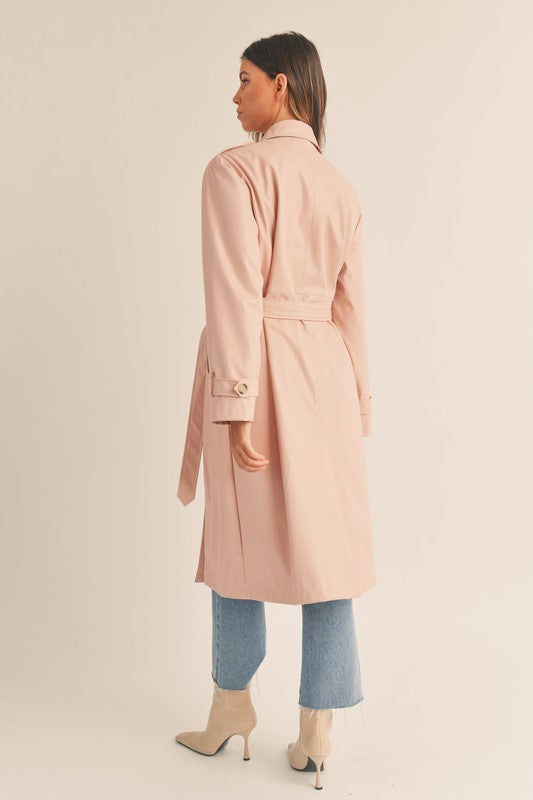 You're Making Me Blush Faux Leather Trench Coat - Final Sale